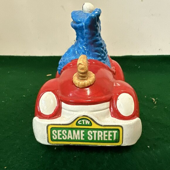 Sesame Street Cookie Monster In Car Gorham Ceramic Coin Bank Vintage - Picture 2 of 8